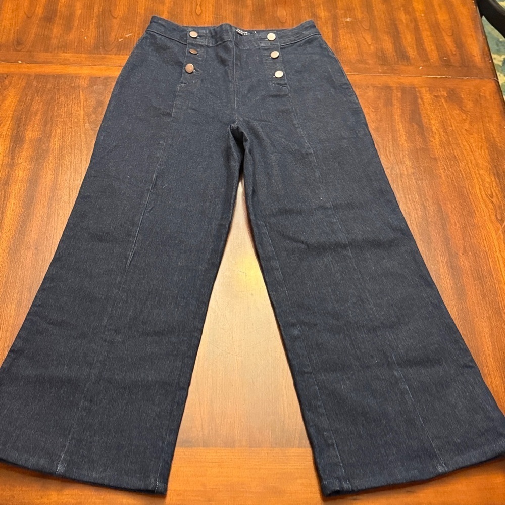 Boden Timeless Chic Denim Indigo Blue Sailor Wide-Leg Denim - Picture 3 of 11